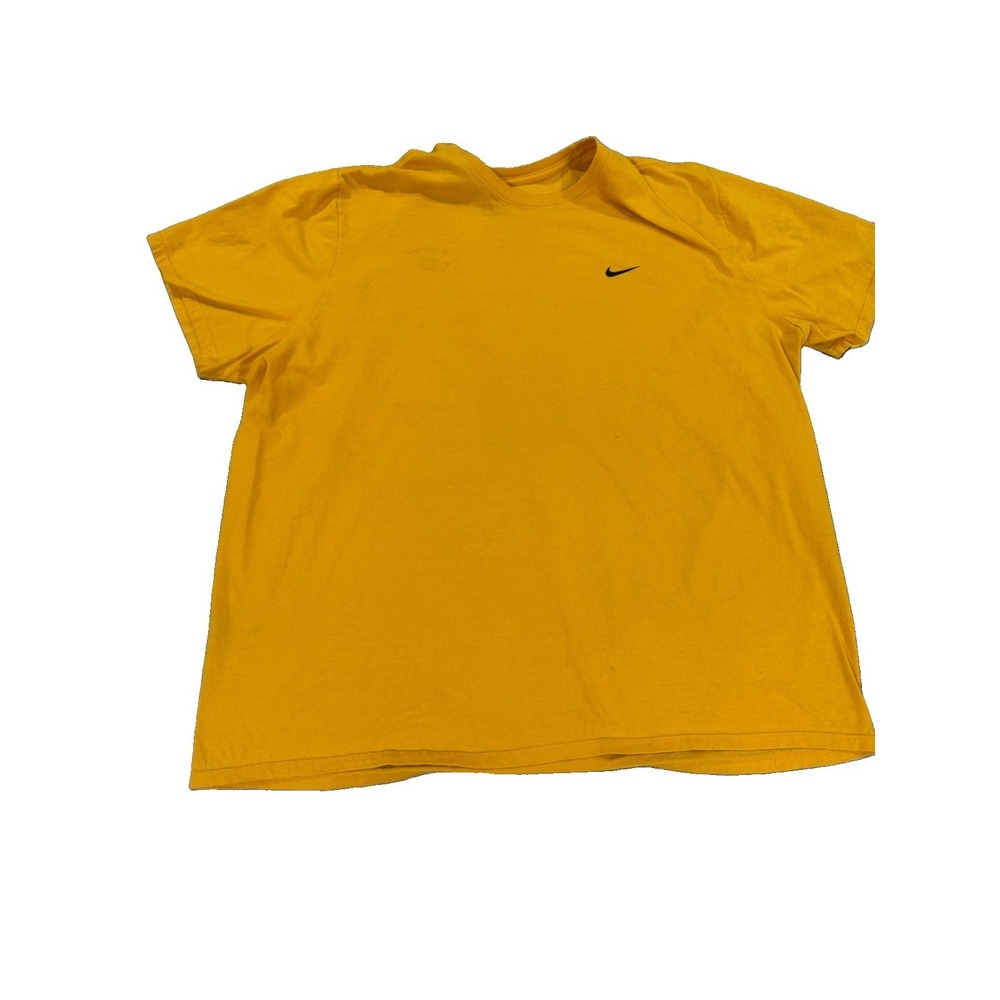 Nike The Nike Tee Athletic Cut Yellow Gold Swoosh Mens 3XL Short Sleeve